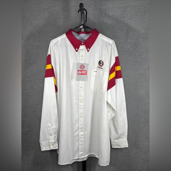 Florida State Seminole Shirt Men's XL White Button-Down Long Sleeve NWT  #0298 - Picture 1 of 16